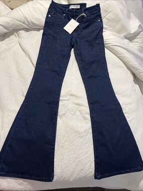 KanCan Dark Navy Sparkle Flare Jeans